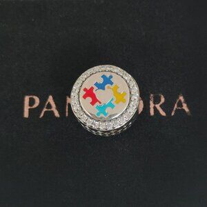 Pandora Autism Awareness Puzzle Charm Bead S925 Silver with box